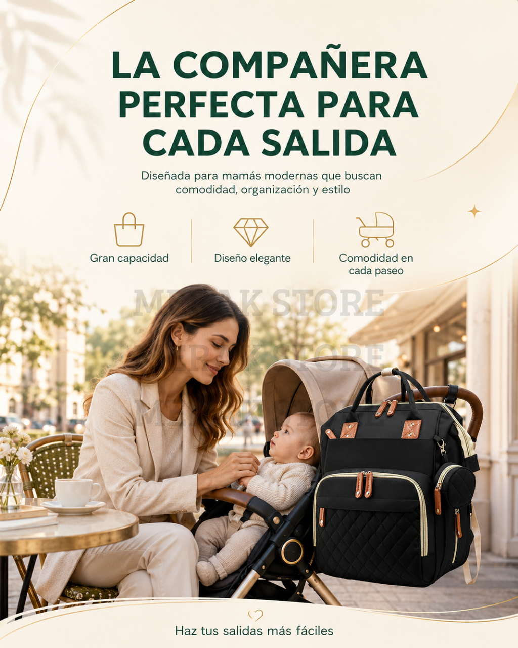 Bolso Pañalera Multiusos Con Cuna Portátil